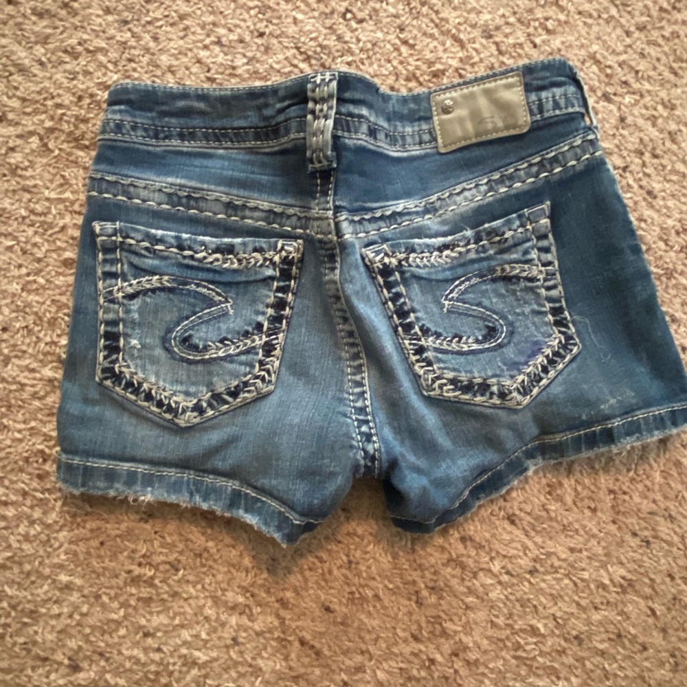 Silver shorts. Size 28. Denim